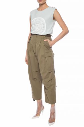 Sleeveless t-shirt with logo, zdjęcie 2 Sleeveless t-shirt with logo od Balmain